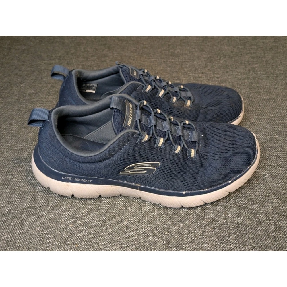 Skechers Mens Summits Louvin Lite Weight Arch Slip-On Sneaker Navy 232186 Sz 9.5